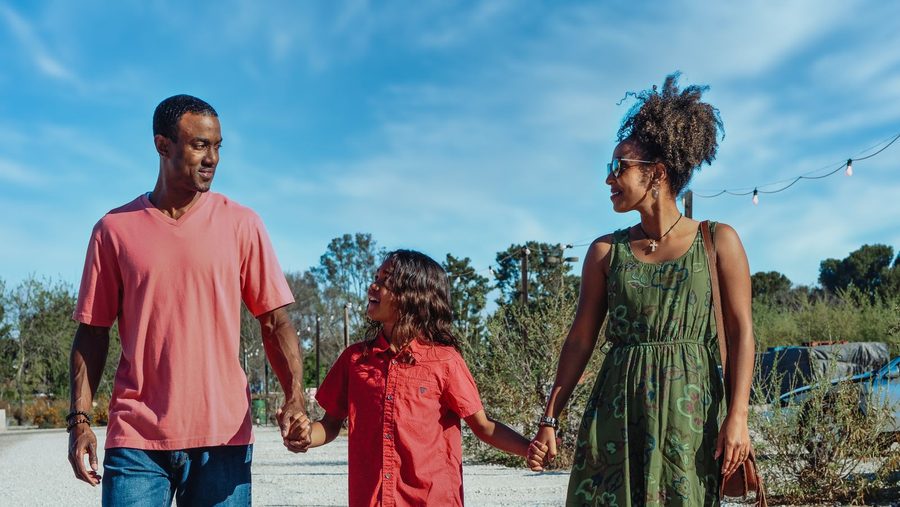 A family walking together holding hands